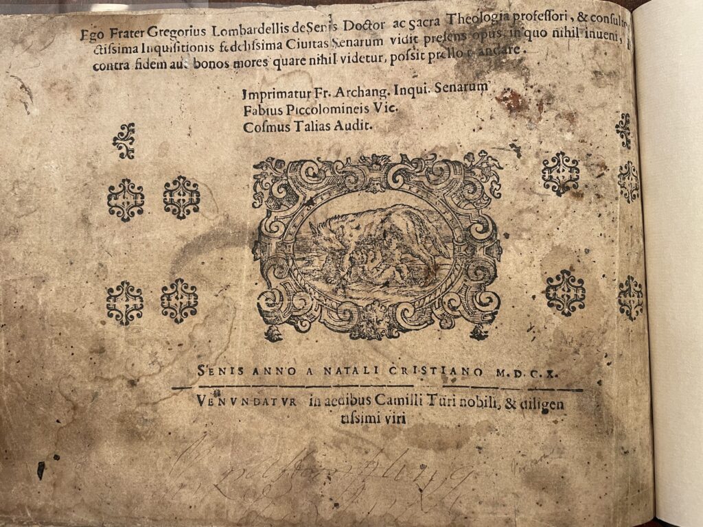 Jared's 1610 Capoferro colophon page