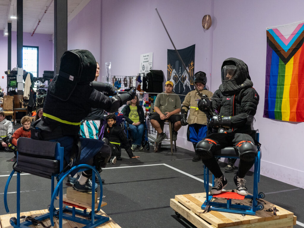 Seated longsword