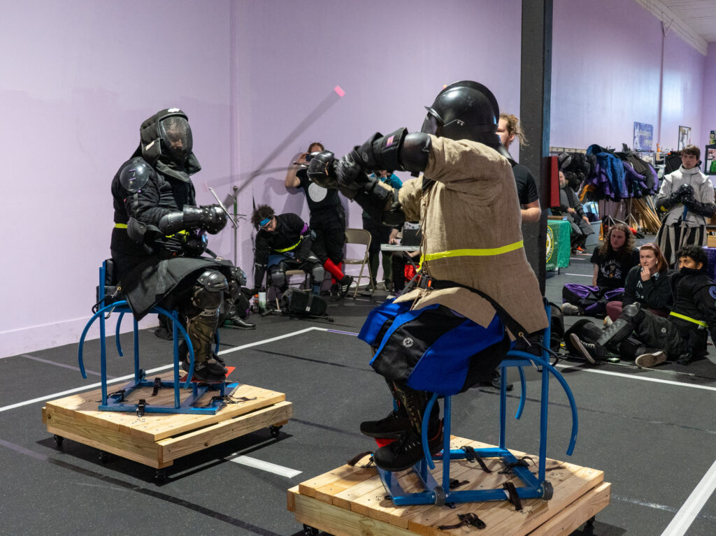 Seated longsword