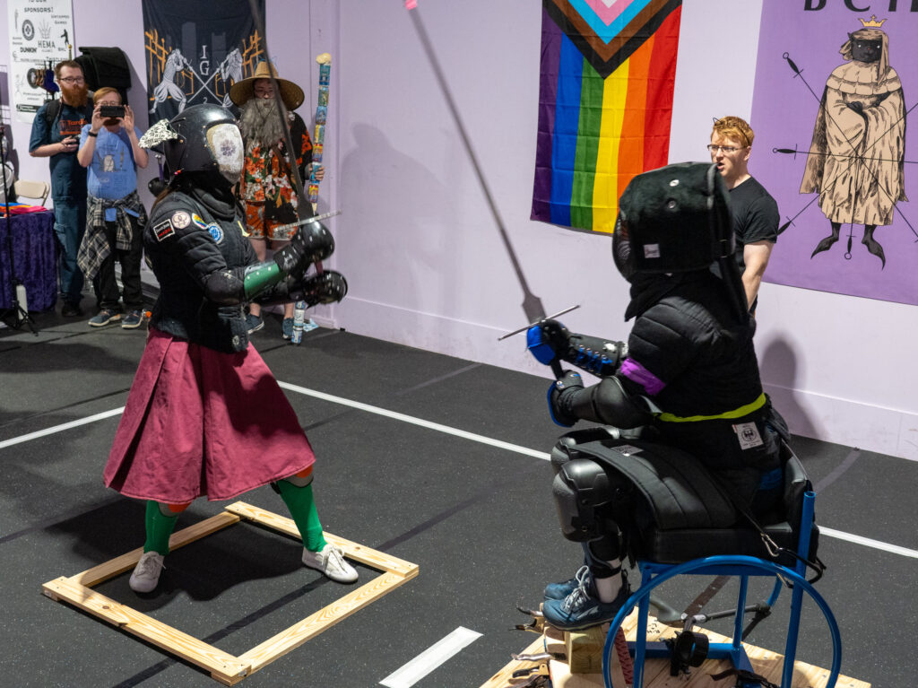 Seated longsword